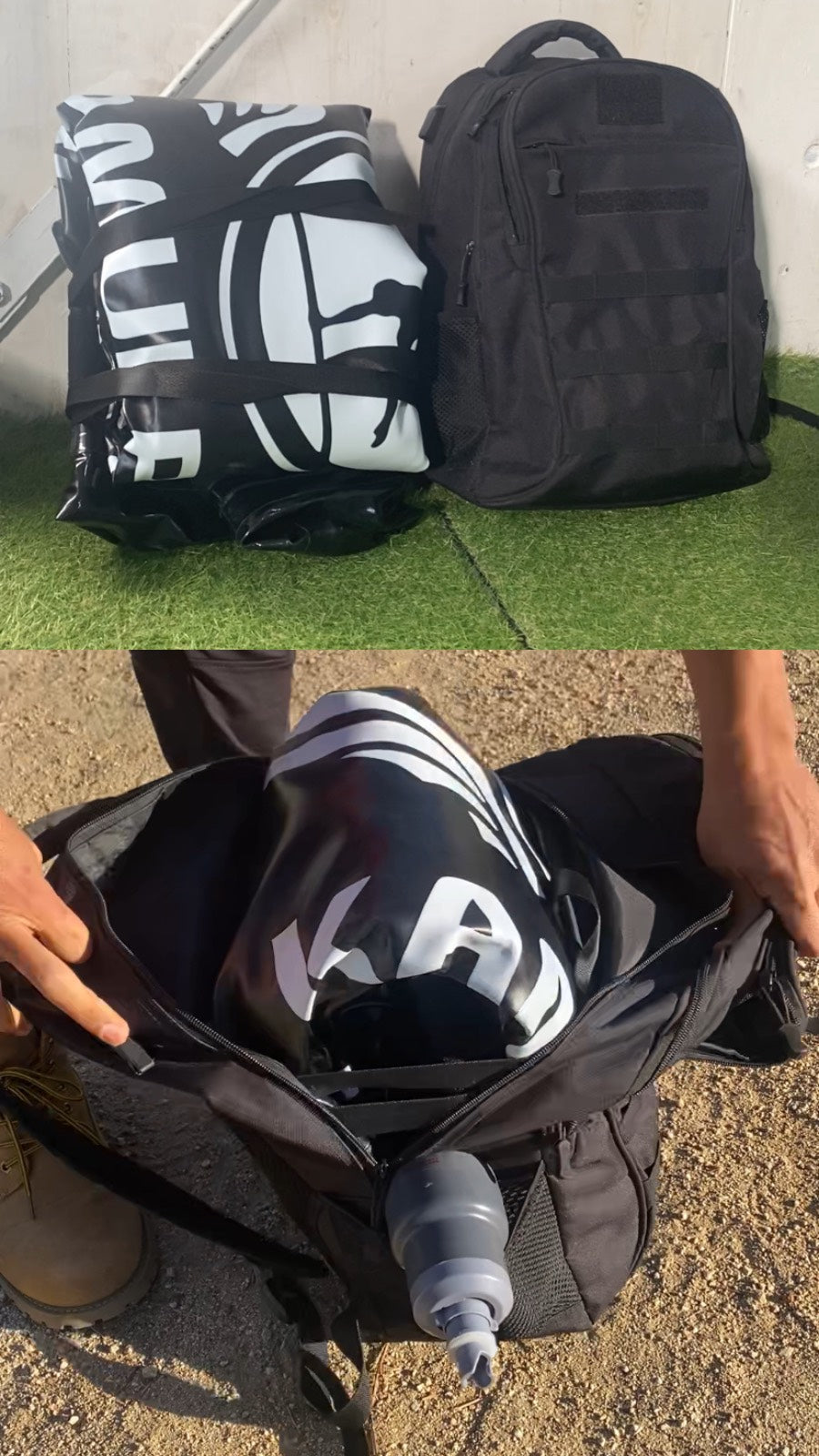 持ち運びエア安全マット Inflatable Crash Pad 150cm-150cm-20cm